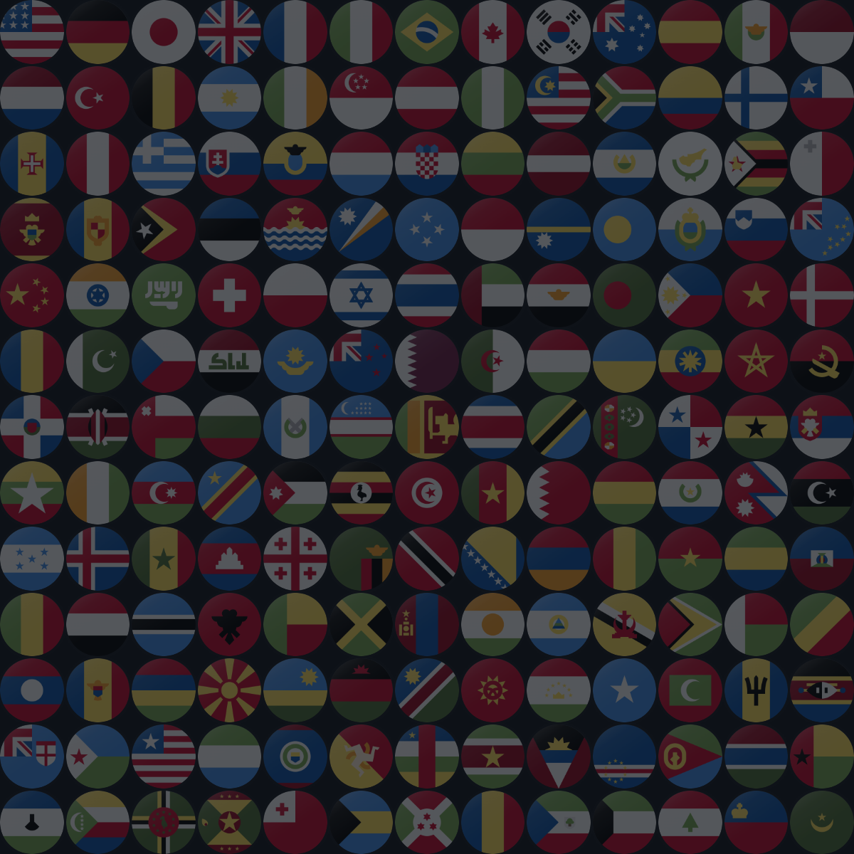 Grow supported countries worldwide map background
